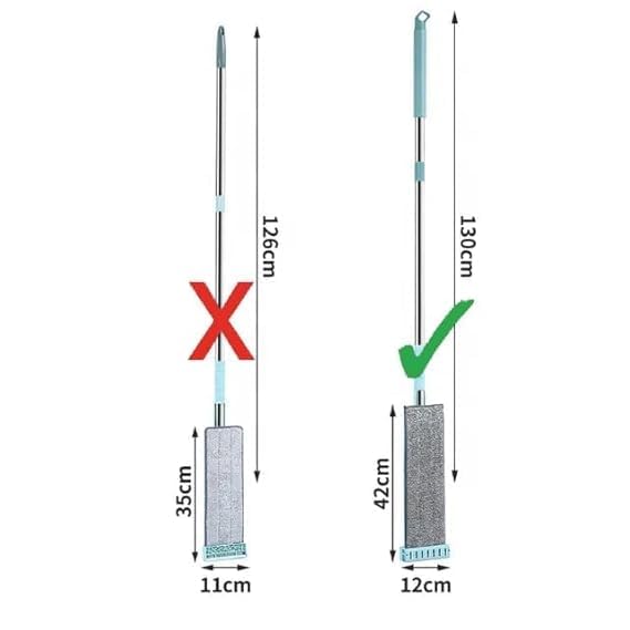 Image of Veloxi Flat Microfiber Magic Mop for Floor Cleaning | Hands-Free Self Squeeze Mop with Stainless-Steel Handle & Washable Microfiber Refill (B Mop)
