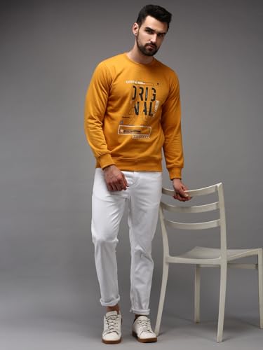 Image of SHOWOFFFF Men Printed Pullover Sweatshirt | Round Neck Full Sleeves Cotton Sweatshirt's for Mens | Slim Fit Regular Length Sweatshirts for Men's