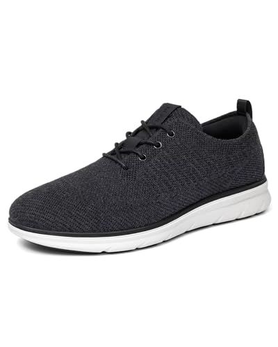 DEXJEWU Men's Dress Oxfords Shoes Mesh Sneakers, 001 Fur Black, 9.5 - image 5