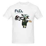 DaihAnle FLCL Men's Cotton Short Sleeve T-Shirt Print Graphic Outdoor T Shirts White Large