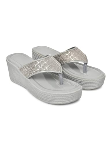 Image of Women's Wedge Heel Flip Flops | Stylish Platform Slippers for Women | Soft Cushioned Comfort | Anti-Slip Sandals | Casual Slip-On Thong Sandals