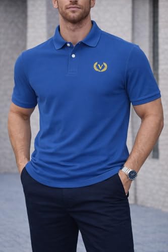 Image of Mack Jonney Men's Cotton Polo T-Shirt|Solid Regular Fit|Half Sleeve Collar T-Shirt for Casual Wear-MJ-32