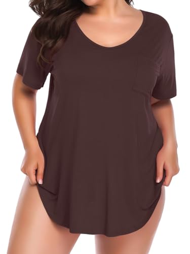 Image of BELAROI Women Plus Size Tops V-Neck Tunics Shirts