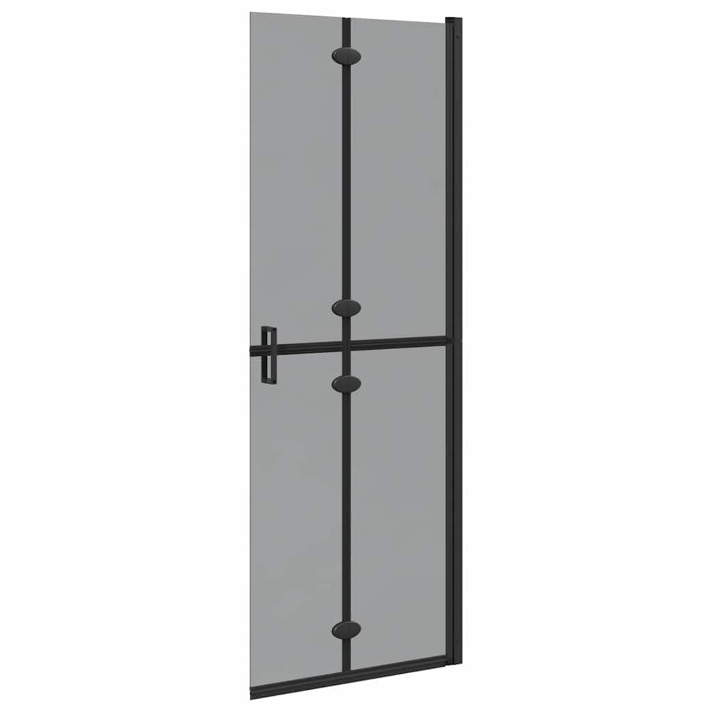 Parete Doccia Walk-In Nero in Alluminio e Vetro Temperato 70x6,5x190cm Pieghevole con Paraspruzzi e Stabile Divisorio per Vasca e Doccia