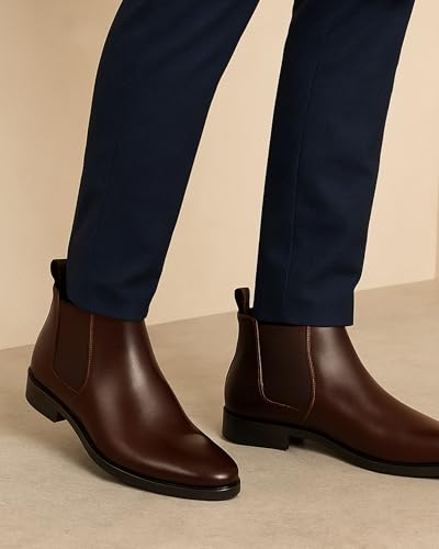 Kraasa Men's Slip On Fashion Chelsea Boots | High Tops, Soft Cushioned Insole, Comfortable Fit, Trendy, Stylish Boots