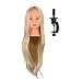 Tete mannequin 26inch Coiffure Pratique Entraînement Head Modèle longue Droite Droite Droits Hair Mannequin Tête de poupée avec support pour salon de coiffeur