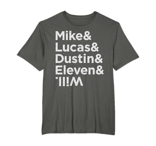 Stranger Things Mike Lucas Dustin Eleven and Will Names T-Shirt