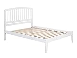 Atlantic Furniture Richmond Platform Bed with Open Foot Board, Queen, White