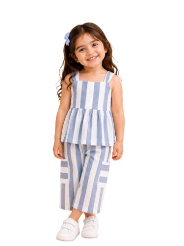 Image of Kidbea Girls 2-Piece Clothing Set, Cotton Sleeveless Vest Top & Leg Pant