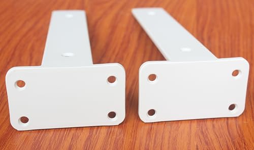 image for MHMYDZ 12 Pack - 8 inch White Hidden L Shelf Bracket (1/5 Inch Thicked