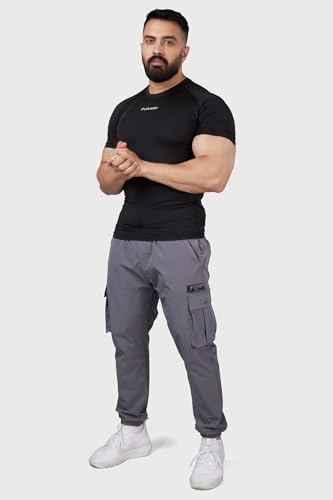Image of FUAARK Compression Top Half-Sleeves Tight High Performance T-Shirt for Sports & Gym Workouts