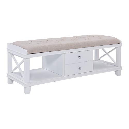 White Bench with Cubbies - 50