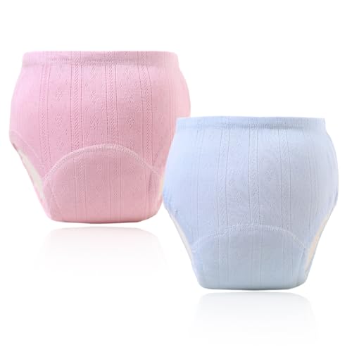 DOKRIN Calzones de entrenamiento para bebés niño,Calzones de entrenamiento reutilizables,Paquete de 2 pañales impermeables,lavables y transpirables para bebé