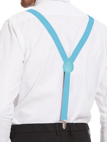 Image of habibee Suspenders and Bow Tie Set for Men, Adjustable Elastic Braces with Y-Back, Diverse Colors, Strong Clips