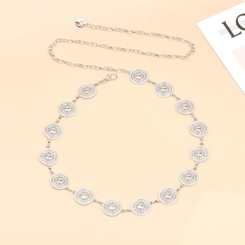 1pc Metal Chain for Women, Western Concho Belt, Bohemian Adjustable Belt for Dresses, Jeans, Cowgirl4