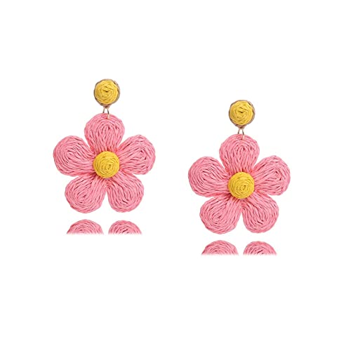 Boucles d'oreilles pendantes plante tissées main légères