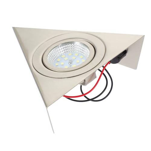 HOMSFOU Lampe Led Sous Meuble Triangle Acier Inoxydable Éclairage Discret Pour Cuisine Armoire Cave À Vin Et Plus Lumière Blanche Jour