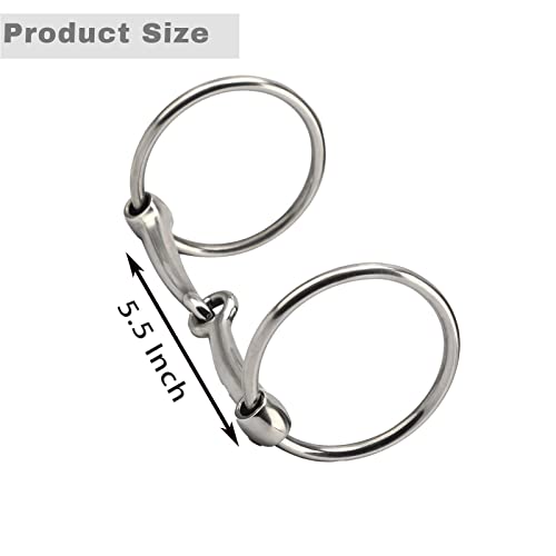 Hdyegy Ring Snaffle Bit,Heavy Duty Stainless Steel Horse Snaffle Bit,5.5" Mouth #TOP1