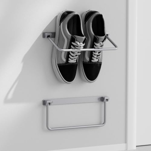 i frmmy Foldable Wall-Mounted Shoe Rack- Aluminum Hanging Shoe Organizer, Efficient Holder and Storage Rack for Various Shoes, Door Shoe Hangers- 2 Packs