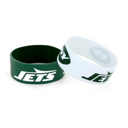 NFL New York Jets Silicone Rubber Bracelet, 2-Pack