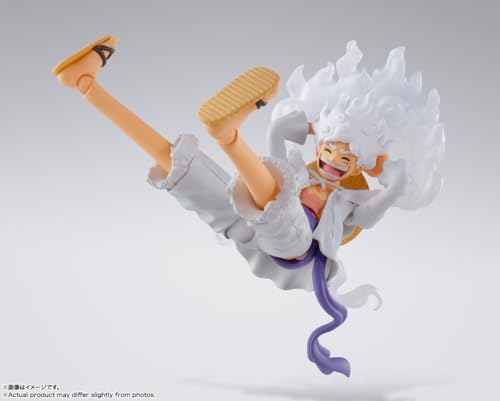 TAMASHII NATIONS Pvc Abs - One Piece - Monkey D. Luffy -GEAR5-, Bandai Spirits S.H.Figuarts Action Figure, Multicolour