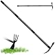 HARRMS Gartenhacke mit Stiel, 116cm, 3-Zinken-Doppelhacke Unkrautharke Metall, Multifunktionale Hacke Gartengeräte Gartenzubehör zum lockern, lüften und jäten des Bodens