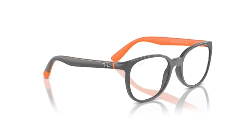 Ray-Ban RY1631 Unisex Kids Round Prescription Eyewear Frames, Dark Grey On Rubber Orange/Demo Lens, 45 mm - image 3