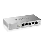 Zyxel 5-Port PoE Switch | Web Managed Gigabit Network Ethernet Splitter | 5x GbE Ports (4x PoE+ with 68W Budget) | QoS, Link Aggregation, VLAN, IGMP Snooping | Fanless | Desktop | GS1200-5HPv3