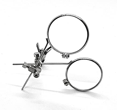 Harts Double Lens Eye Glass Loupe Clip-On Eye Glasses for Jewellery Watch Making Repair Magnifier, Silver, Small