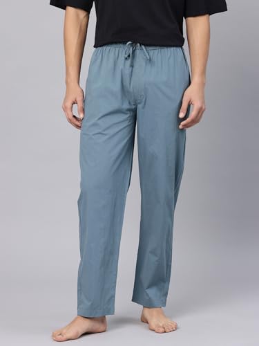 Image of Majestic Man Men's Pure Cotton Solid Lounge Pyjama Pants| Comfort Fit | Elastic Waist with Drawstring | 3 Pockets | Front Zip Closure