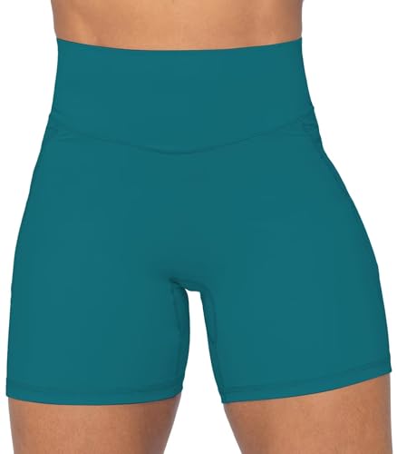 Image of Sunzel No Front Seam Biker Shorts for Women with Pockets, Yoga Workout Gym Bike Shorts with Tummy Control