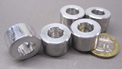 Aluminum Spacer, Unthreaded, 3/8" Screw Size x .750" OD x .380" ID x .500" Length, 5 Pcs.