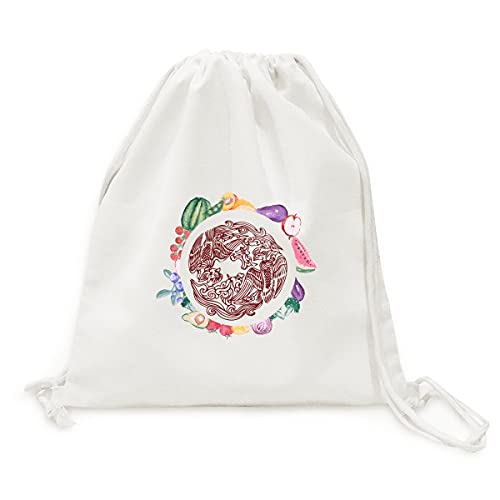 Sac en tissu pliable deux phénix grand cabas légumes fruits à sangle