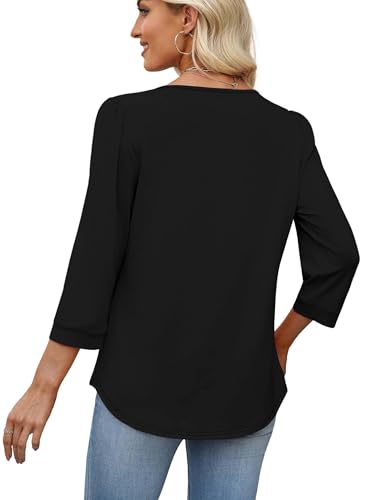 Save 50% on OFEEFAN 3/4 Sleeve Pleated Blouse with Code 6ESKVT7N