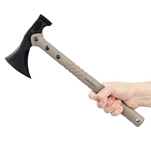 Sheffield 12178 Sparrow Hammer Axe, Tomahawk Axe with Hammering End, Hatchet with Hammer Head, Camp Axe, Bushcraft Hatchet, Hatchet Hammer, Axe Hammer