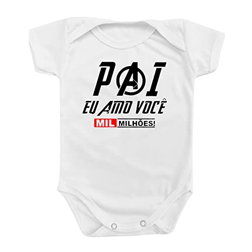 Body Roupa De Bebê Filme Pai Amo Você Mil Milhões Vingadores Cor:Branco;Tamanho:P