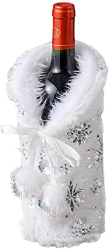 Ailovone Weihnachten Flaschen Deko Weihnachten Weintasche Geschenk Weinflaschen-Pullover weihnachtliche Weinflaschen-Abdeckung Für Weihnachten Partys Tisch Deko Geschenktüten (M2) Cover