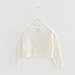 Girls' Warm Cardigan Toddler Cute Knit Bolero Sweater Wooden Ear Edge Pearl Button Closure Coats (White-b, 3-4 Years)