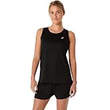 ASICS Women's Silver Tank Running Apparel, L, Performance Black