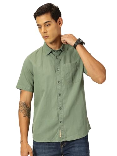 Image of Thomas Scott Men's | Solid | Half Sleeve | Regular Fit | Premium Irish Linen | Spread Collar | Casual Shirt