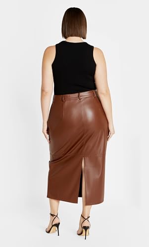 City Chic Women's Skirt-Faux Leather Ivy3