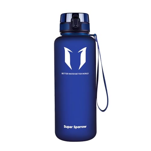 Super Sparrow Botella de Agua Deportiva - 1500ml - Sin BPA (Mate- Azul Metílico)