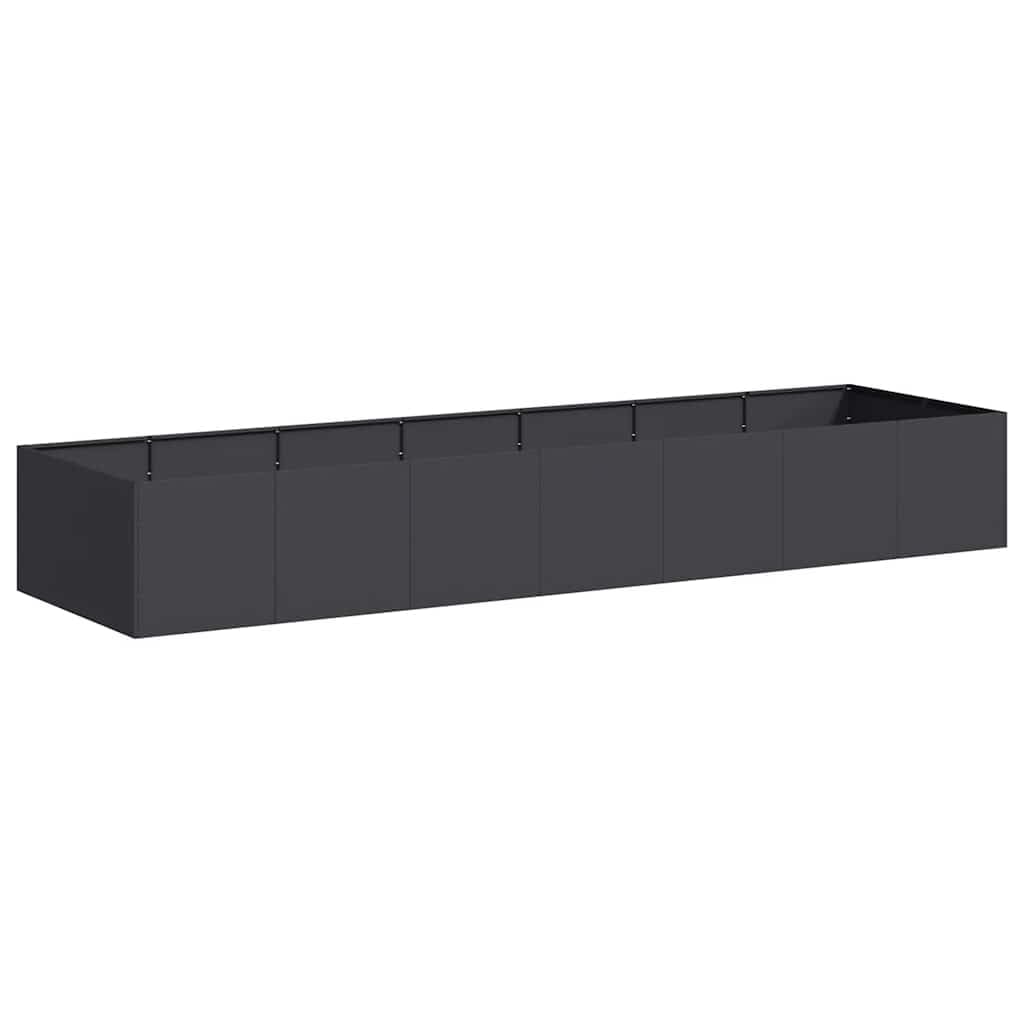 vidaXL Planter Black 280x80x40 cm Steel, plant pot, plant stand, raise bed, planter stand, plant tray, garden planter, outdoor planter, flower box — image 1