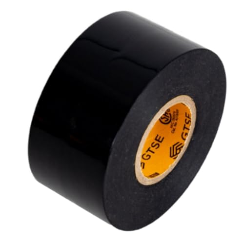 Image of GTSE Wide Black Electrical Tape - Waterproof, Industrial Grade Vinyl Roll, 2 in x 66ft- Strong Self-Adhesive PVC Electric Tape for Wire Insulation, 7 Mil Thick, 600V - UL /CSA Listed