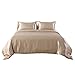 HOTNIU Funda nordica saten - Juego de funda de edredón de seda satinado - Funda nordica 200*200 cm con 2 Fundas de Almohada 50*75cm - Juego de ropa de cama de satén de cremallera microfibra, Golden
