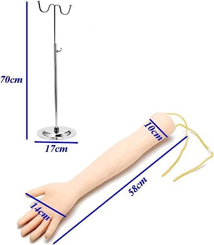 IV Practice Arm Venipuncture Training Kit Infusion Model, Phlebotomy and Venipuncture Training Arm for Nurse Apprentice Doctor Intravenous Injection, Infusion.