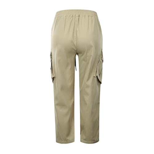 Boys Baggy Cargo Pants Casual Loose Fit Parachute Pant Fashion Harem Joggers Sweatpants with Pockets 8-9 Years 31 Khaki2