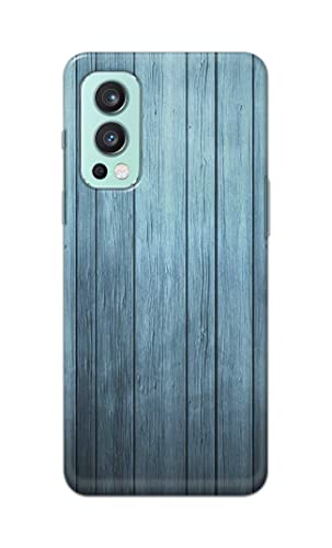 Image of Printed Hard Back Cover Case for OnePlus Nord 2 5G Back Cover (Wooden Blue) -702