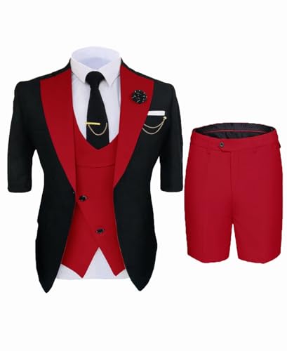 2024 Fashion Shorts Blazer Suits for Men Slim Fit Groomsmen One Button Prom Tuxedos for Summer Holiday JXZ0593
