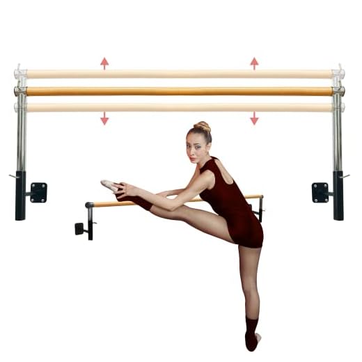 Artan Balance Ballet Barre Wall Mounted for Home or Studio Dance Training, Yoga, Stretching, and Pilates, Adjustable Bar Height for Kids and Adults, Beginner Friendly
